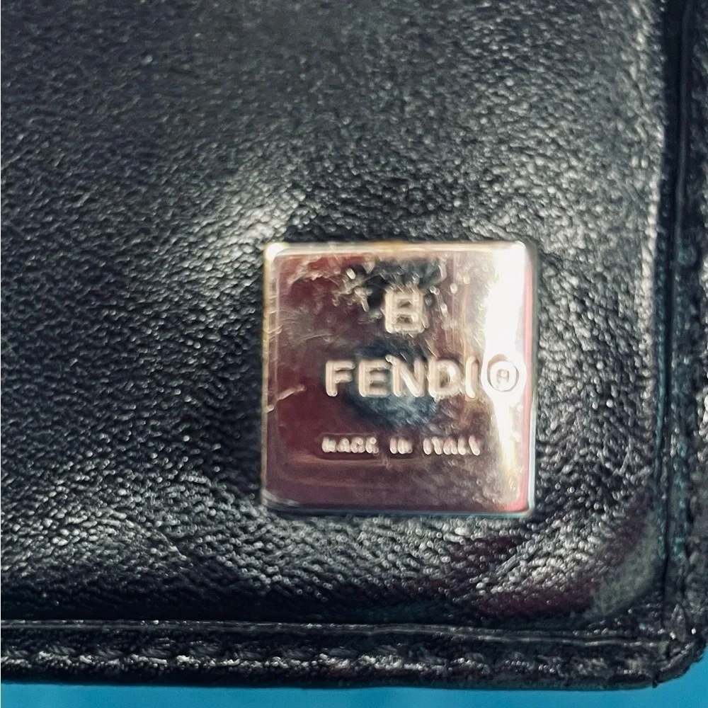 Fendi Black Leather Mens Wallet EUC